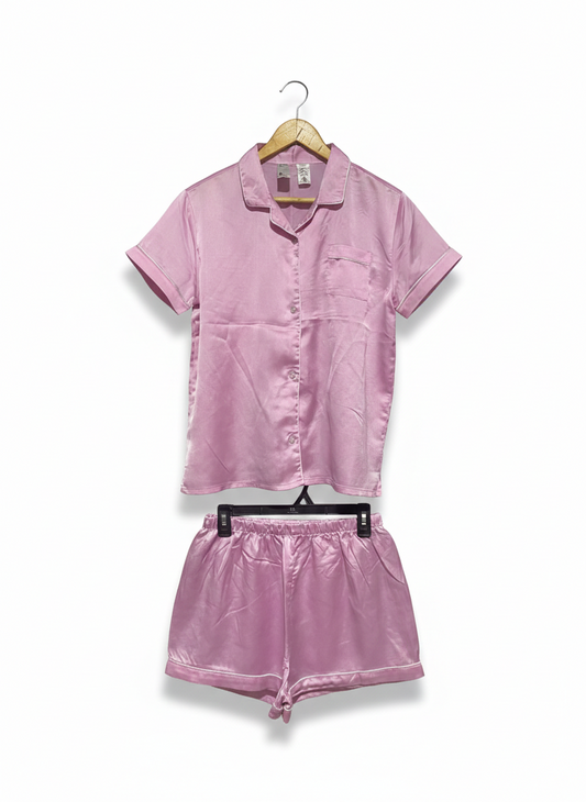 ANKO |XL| PINK SATIN PYJAMA SHORT SET