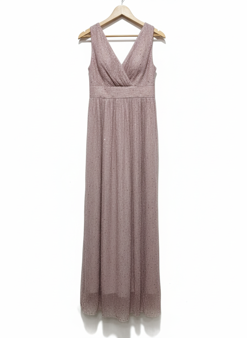 SHEIN  Dress V Neck Sleeveless Elegant Floor Length Chiffon with Sequin