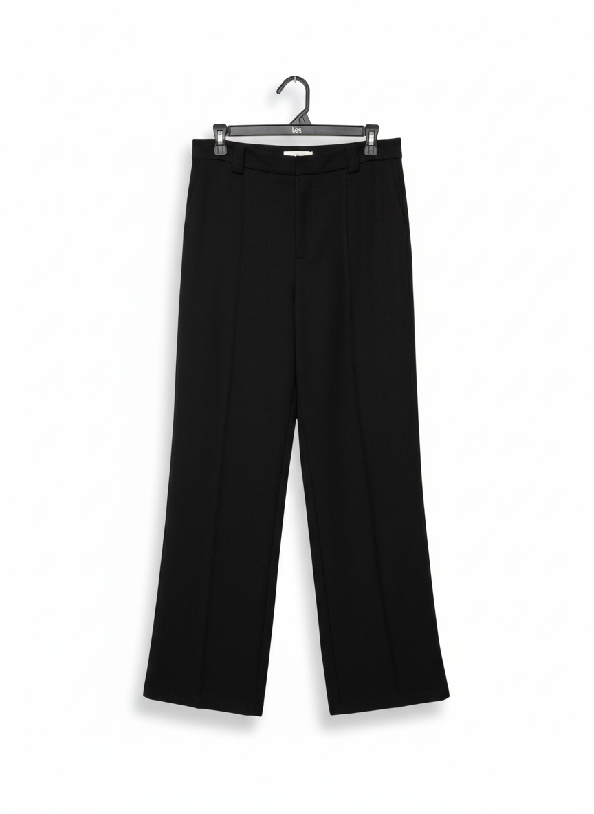 THANNE |L| WAIST 30| TAILORED ONYX STRAIGHT-LEG TROUSERS