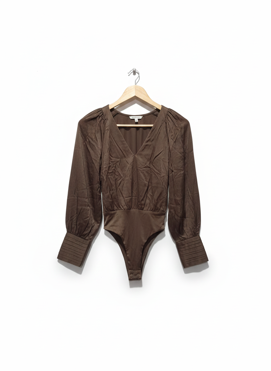 ZARA |S |BUST 20|Pleated Satin Bodysuit