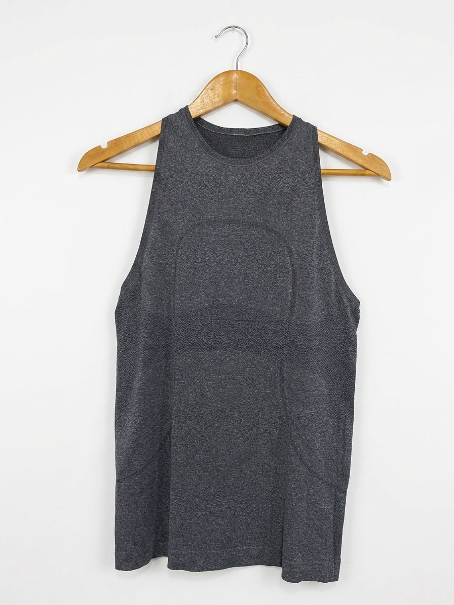 LULULEMON |M| BUST 16| HEATHERED DARK GREY CHARCOAL WORKOUT SHIRT