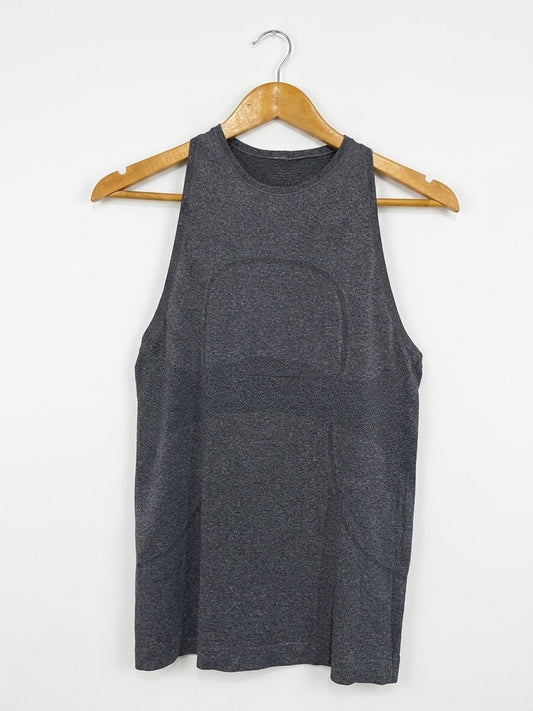 LULULEMON |M| BUST 16| HEATHERED DARK GREY CHARCOAL WORKOUT SHIRT