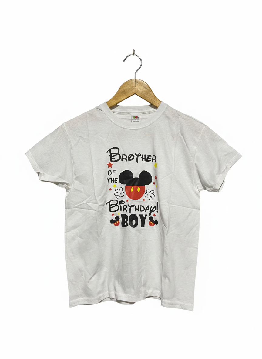 FRUIT OF THE LOOM |M| BUST 17| B12| SISTER OF THE BIRTHDAY BOY" T-SHIRT