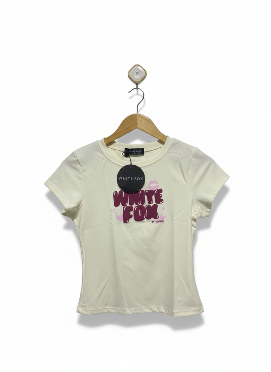 WHITE FOX |M| BUST 15| OFF-WHITE "WHITE FOX" GRAPHIC TEE