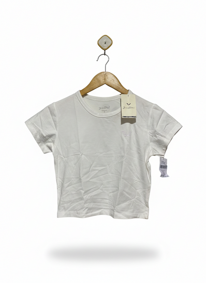 JENNY BILLIER |S| BUST 15| ESSENTIAL WHITE CROPPED T-SHIRT