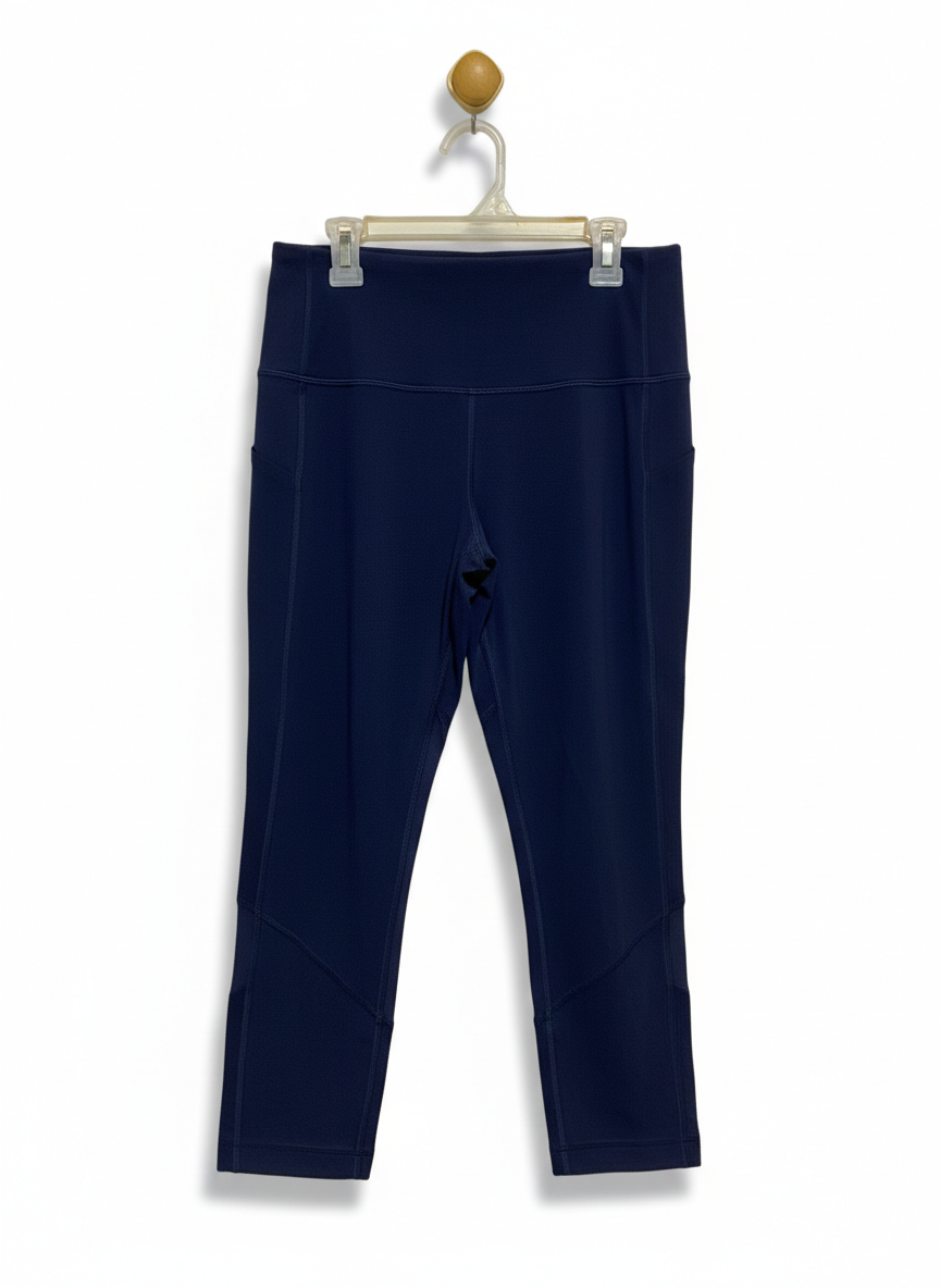 LULULEMON |M| WAIST 28|  PACE RIVAL CROP FULL-ON LUXTREME 22" YOGA PILATES NAVY WOMEN'S 6