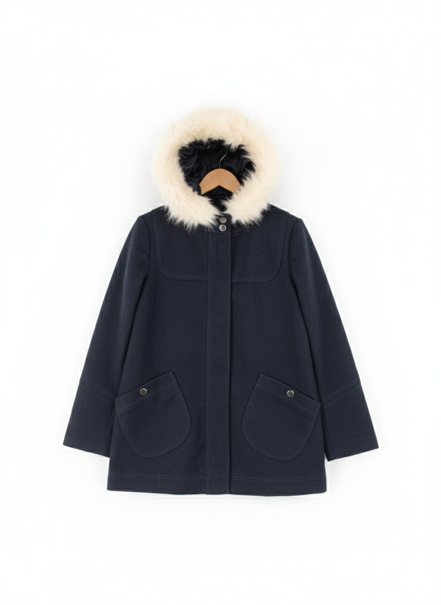 Topshop  Duffle Coat With Faux Fur Hood W-20/ L-28