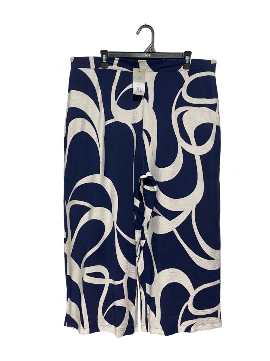 PRIMARK |XL| WAIST 38| B9| PREMIUM ABSTRACT PRINT WIDE-LEG CULOTTE TROUSERS