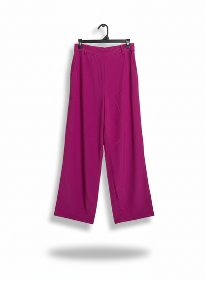 WICHERY |M| WAIST 28| MODERN LUXE MAGENTA WIDE-LEG TROUSERS