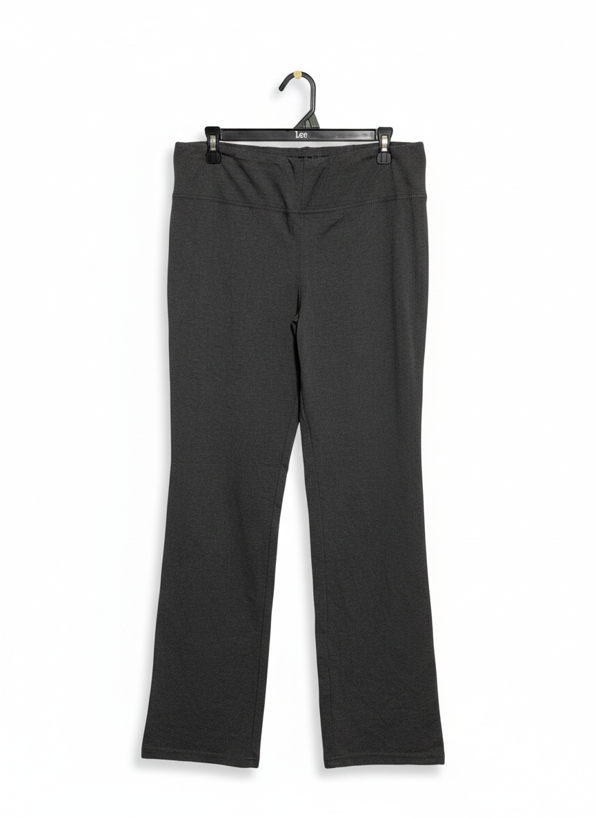 EMERSON |XL| WAIST 32| WOMEN’S CHARCOAL GREY YOGA PANTS - COMFORTABLE BOOTCUT PERFORMANCE LEGGINGS