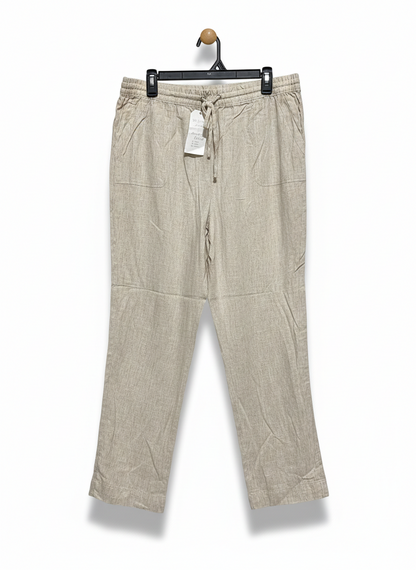 W LANE LINEN |XL| WAIST 34|WOMEN'S RELAXED LINEN-BLEND DRAWSTRING PANTS