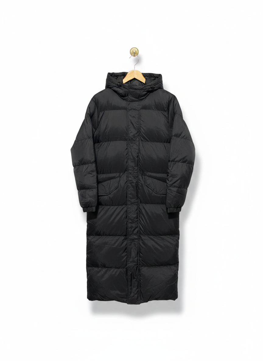BRAVE SOUL |S| BUST 22| Long Length Hooded Padded Puffer Coat