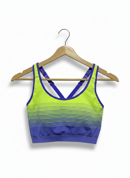 NEON GRADIENT STRAPPY SPORTS BRA |S| BUST 13|