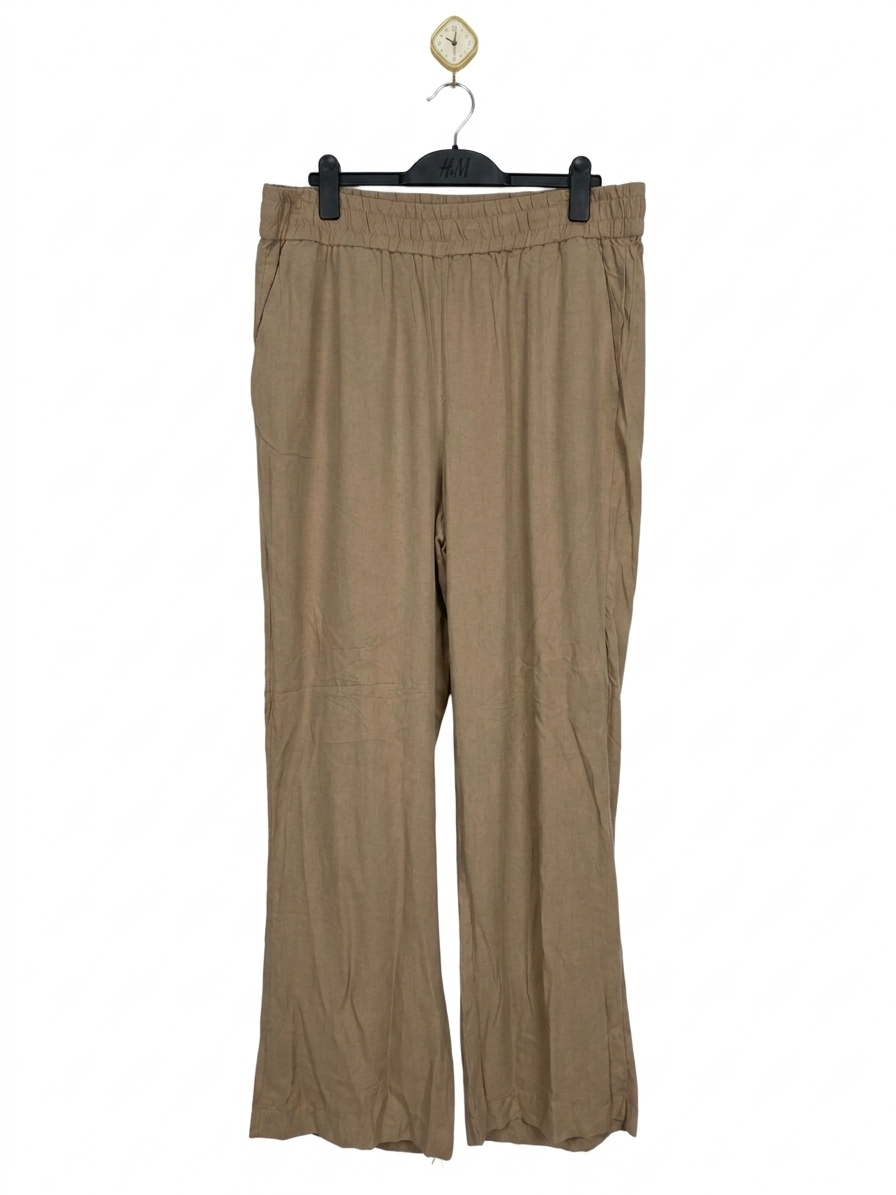 H&M |XXL| WAIST 36| B23| MOCK LINEN WIDE-LEG ELASTIC WAIST TROUSERS