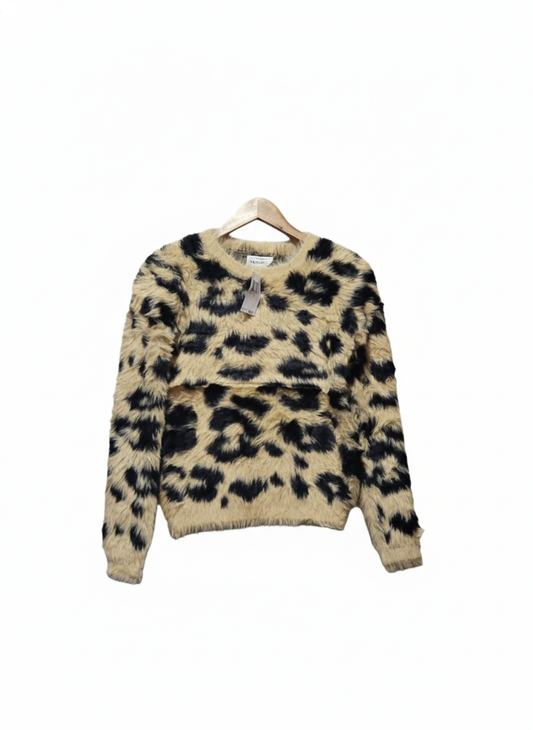 Republic Cheetah Fuzzy Fur Sweater SMALL SIZE W-17 / L-21