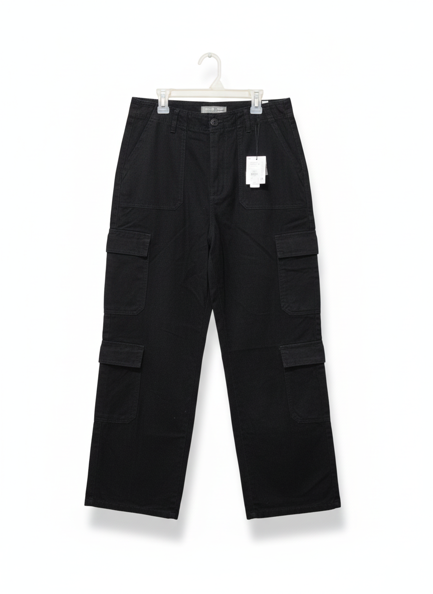 PRIMARK DENIMCO|M|WAIST 30|Black Wide Leg Cargo Trousers