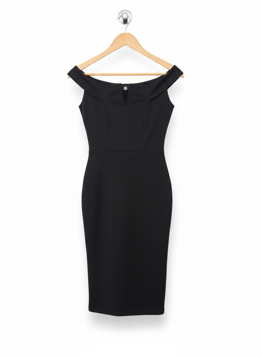 MISSGUIDED|XS|BUST 15|Black Off-the-Shoulder Midi Dress