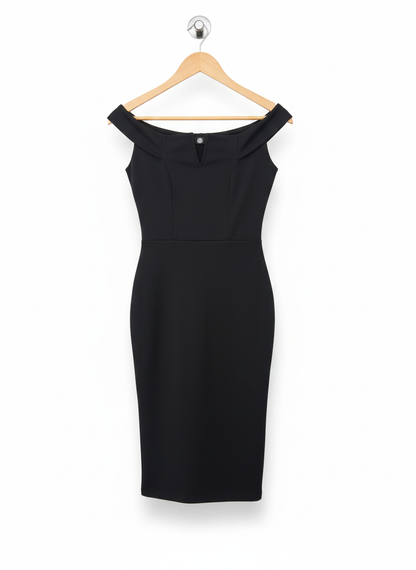 MISSGUIDED|XS|BUST 15|Black Off-the-Shoulder Midi Dress