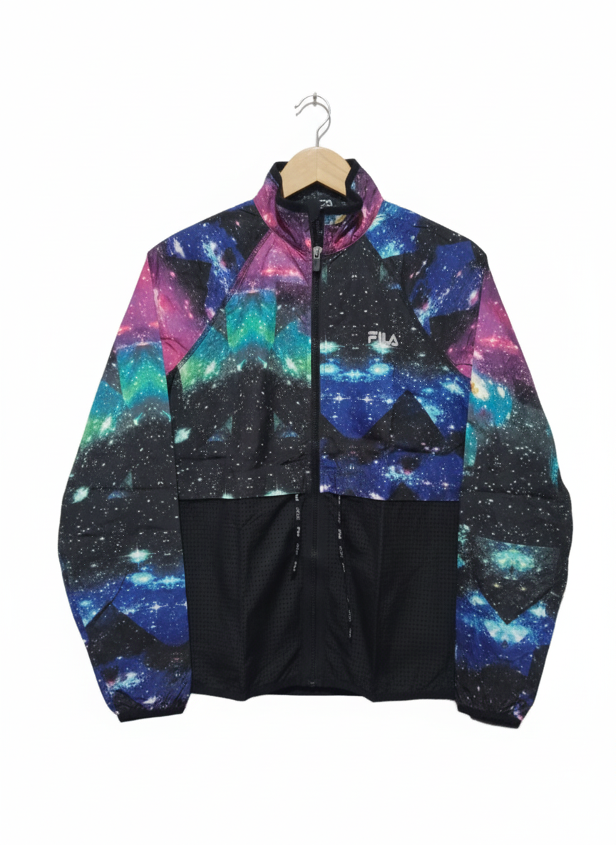 Fila Women's Galaxy Print Full-Zip Drawstring Waist Windbreaker Jacket W-20 / L-25