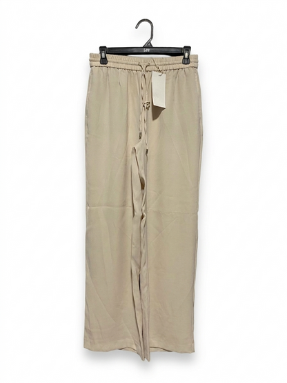 ZARA |M| WAIST 28| B5| LIGHT BEIGE WIDE-LEG CULOTTE PANTS WITH ELASTIC WAIST & DRAWSTRING