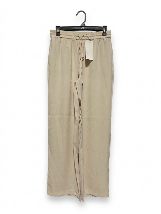 ZARA |M| WAIST 28| B5| LIGHT BEIGE WIDE-LEG CULOTTE PANTS WITH ELASTIC WAIST & DRAWSTRING