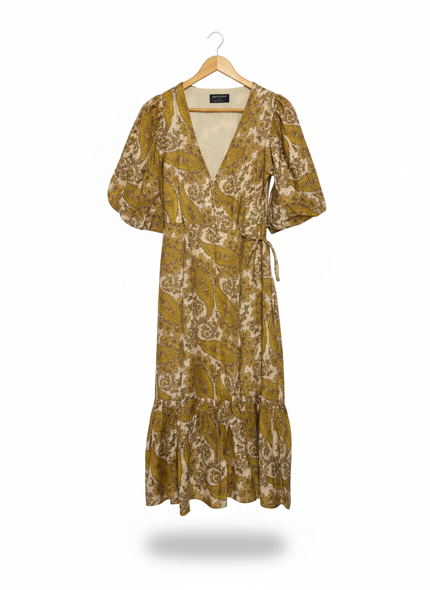 MINKPINK |M| BUST 18|C4 |VINTAGE PAISLEY WRAP MAXI DRESS