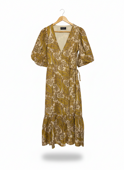 MINKPINK |M| BUST 18|C4 |VINTAGE PAISLEY WRAP MAXI DRESS