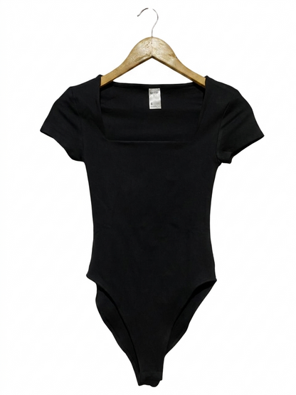 ANKO |XS| BUST 11| B26|  GLASSES BLACK SQUARE NECK ESSENTIAL BODYSUIT