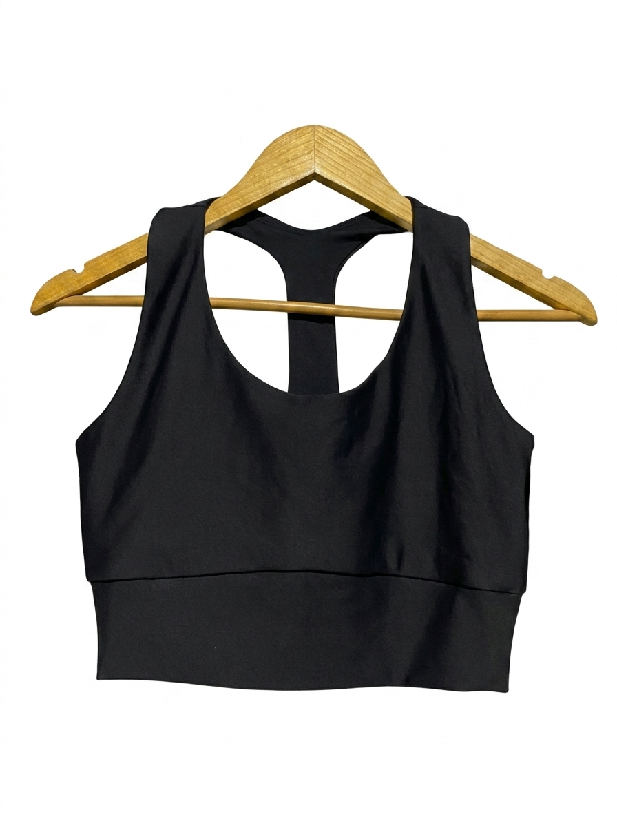 EXOTICA |L| BUST 15| B20| PREMIUM SLEEK BLACK RACERBACK SPORTS BRA
