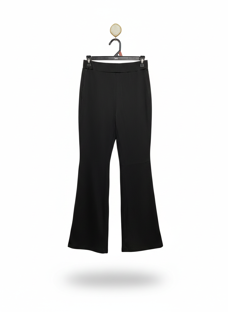 SHEIN |M| WAIST 26| CHIC BLACK FLARE-LEG TROUSERS – ELEGANT HIGH-WAISTED STRETCH PANTS WITH CLASSIC BOOTCUT SILHOUETTE