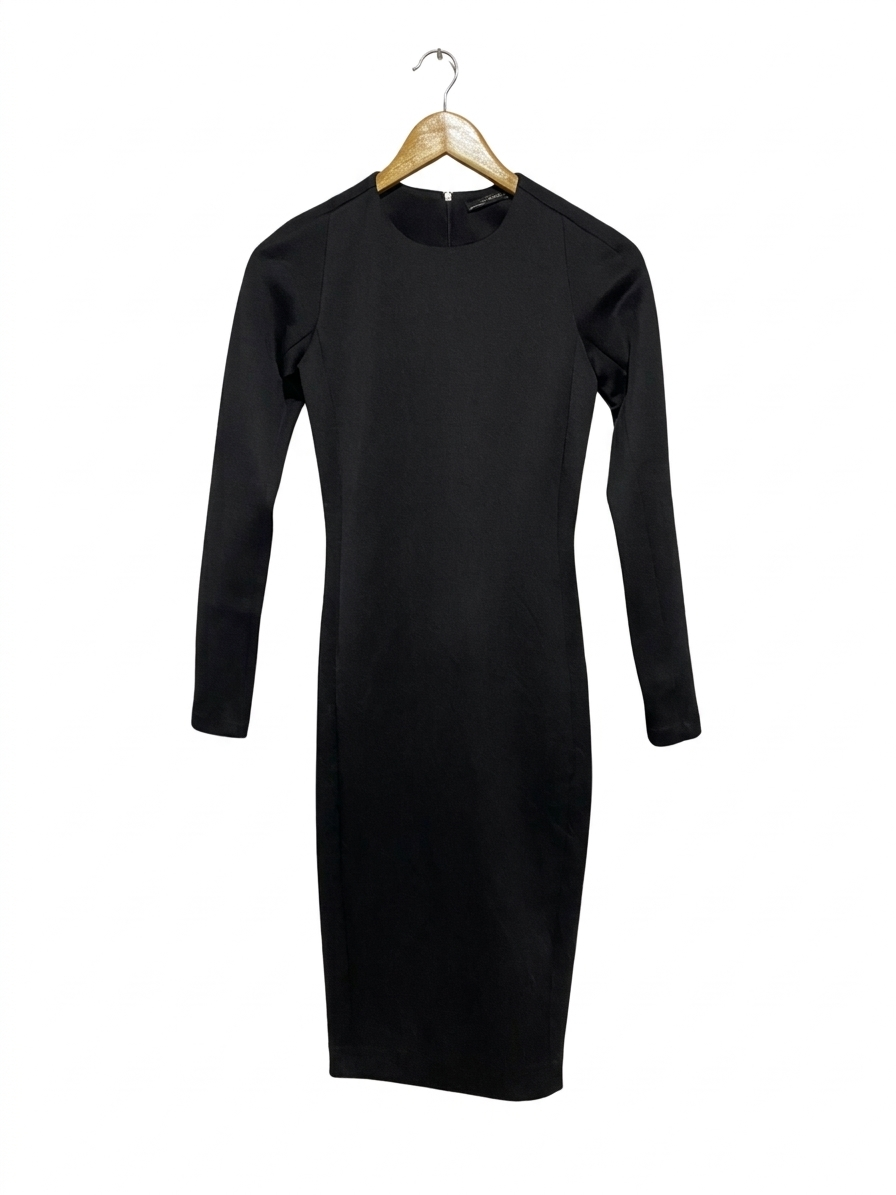 ZARA |S| BUST 15| B7| TIMELESS BLACK LONG SLEEVE BODYCON DRESS