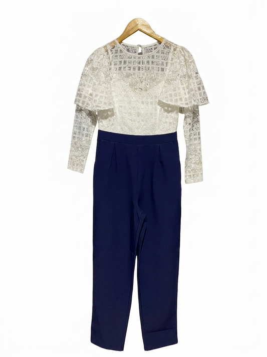 PAPER DOLLS |S| BUST 15| B21| ELEGANT LACE OVERLAY JUMPSUIT WITH NAVY TROUSERS