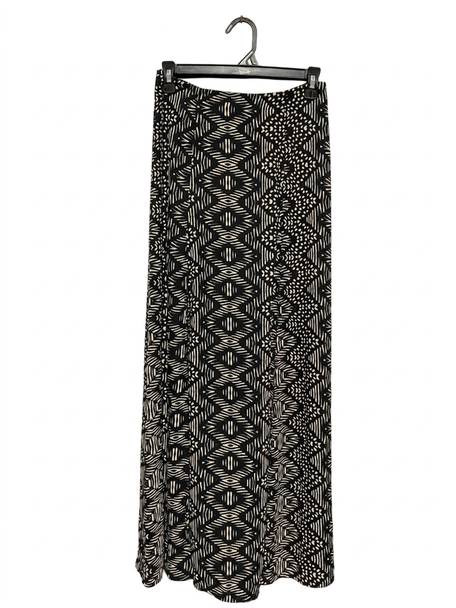 ATMOSPHEHE |S| WAIST 27| B8| PREMIUM BLACK AND WHITE GEOMETRIC AZTEC PRINT MAXI SKIRT