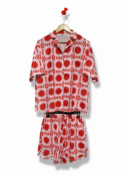 ROTIMIA |M| TROPICAL PRINT DRAWSTRING SHORTS SET