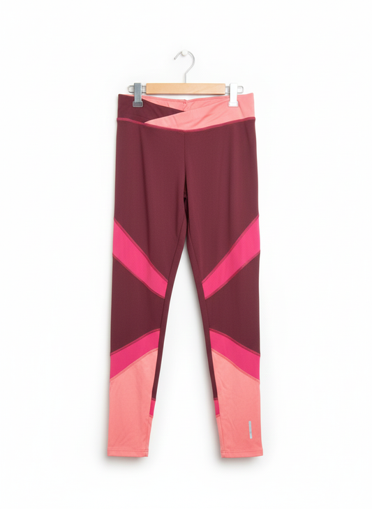 NEWCENTIAL|M|WAIST 30|High-Waisted Leggings with Color Block Panels