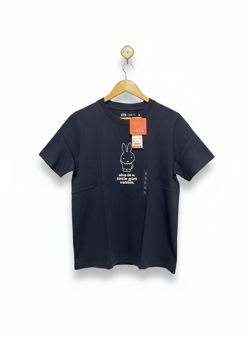 UNIQLD |M| BUST 20| C1|  WOMEN’S MIFFY GRAPHIC T-SHIRT - NAVY BLUE SHORT SLEEVE TEE
