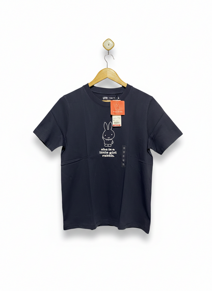 UNIQLD |M| BUST 20| C1|  WOMEN’S MIFFY GRAPHIC T-SHIRT - NAVY BLUE SHORT SLEEVE TEE