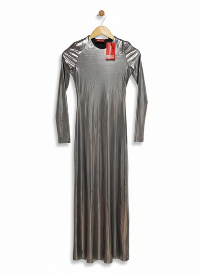 DIESEL |S| BUST 14| C3| MATHI METALLIC MAXI DRESS