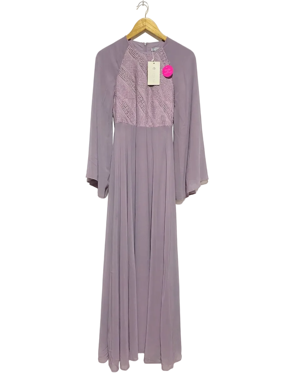 MWEDDING | S| BUST 15| B10| EVER NEW MAUVE LACE DETAIL MAXI DRESS