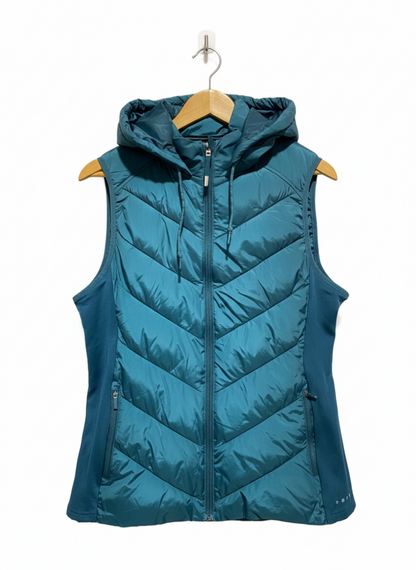 SOULUXE |S/M| BUST 19| Dark Teal Hooded Sports Gilet
