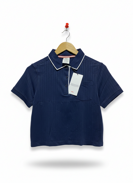 WILOON |S| BUST 17| WOMEN'S CENTER COURT SEAMLESS POLO - NAVY