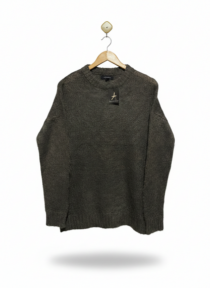ATMO SPHERE |M| BUST 21| dark green textured knit crewneck sweater