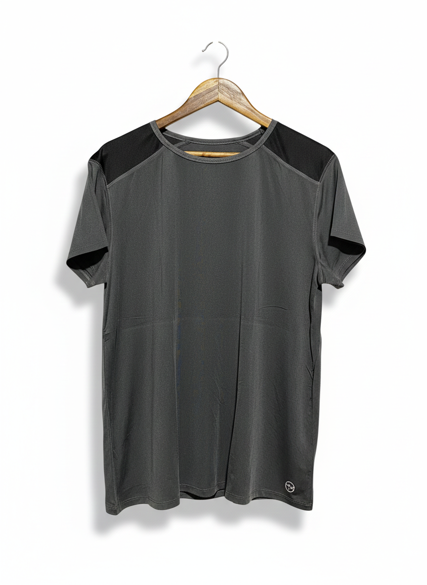 MIX |L| BUST 21| VERSATILE CHARCOAL GREY ACTIVE T SHIRT