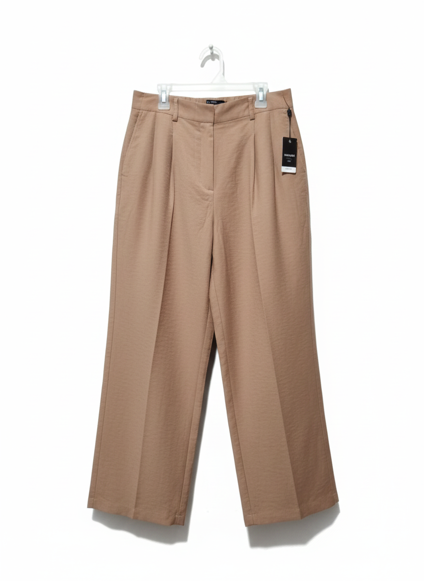 NEXT|L|WAIST 32|Beige Wide Leg Pleated Pants