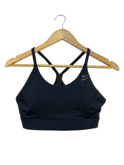 PONTOON |S| BUST 14| B26| PREMIUM BLACK STRAIGHT-BACK PERFORMANCE SPORTS BRA
