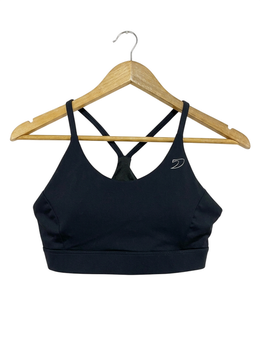 PONTOON |S| BUST 14| B26| PREMIUM BLACK STRAIGHT-BACK PERFORMANCE SPORTS BRA