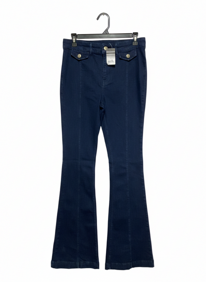 WALLIS |L| WAIST 30| DARK INDIGO HIGH-RISE FLARE JEANS