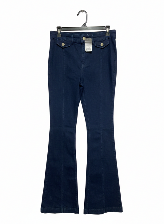 WALLIS |L| WAIST 30| DARK INDIGO HIGH-RISE FLARE JEANS