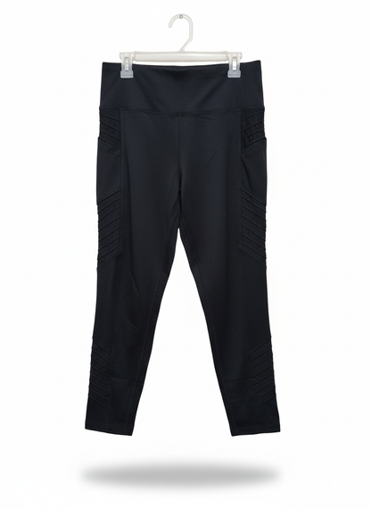 MEMBERS MARK|L|WAIST 30| "Madison Moto" Capri Leggings Black