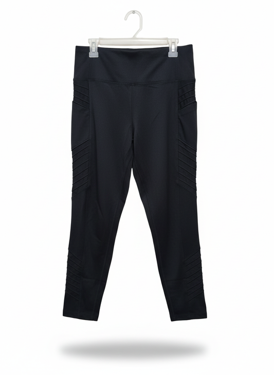 MEMBERS MARK|L|WAIST 30| "Madison Moto" Capri Leggings Black